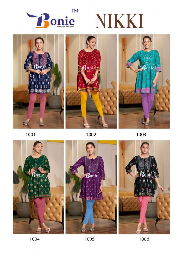 Bonie Nikki Rayon Printed Short Kurti Collection